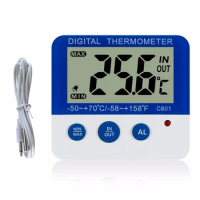 Digital Fridge Thermometer with Alarm and Max Min Temperature LCD Display Refrigerator Freezer Thermometer for Indoor Outdoor