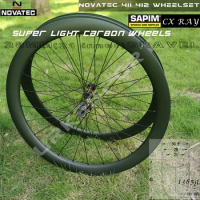Super Light 28mm 700c Disc Brake Gravel Carbon Wheelset Clincher Tubeless Tubular Novatec 411 412 Sapim UCI Approved Road Wheels
