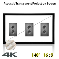 140inch 16:9 Acoustic Transparent 4K Projection Screen Support Speaker Sound Behind Fixed Frame Projector Screens For Cinema