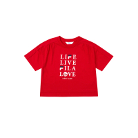 【FILA官方直營】KIDS 女童吸濕排汗短袖上衣-紅色(5TEX-4426-RD)