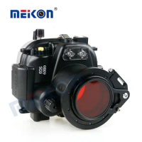 40M 130ft Underwater Waterproof Housing Diving Camera Case for Canon 600D 18-55mm lens 67mm Red filter