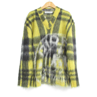 【二手名牌BRAND OFF】Dior 迪奧 黑色 黃色 馬海毛 尼龍 V領 針織 長袖 毛衣 #34
