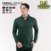 Stylelaki LAPIQUE - Kemeja Hijau Botol Pria Formal Lengan Panjang Slim Fit Anti Kusut Nyaman dan Lem