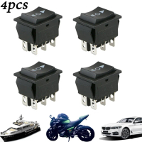 4 unit suis rocker 6 pin untuk kawalan kuasa sementara dalam kereta (On/Off), 12 V