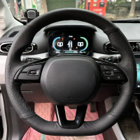 【Car steering wheel cover】 DIY Car Steering Wheel Cover Faux Leather Breathable Black For Leapmotor 