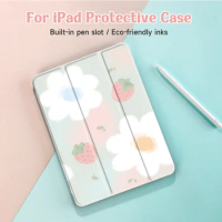 For iPad 9th/8th/7th Generation Case (2021/2020/2019) iPad 10.2,Air4/5 10.9-Inch Flower Cover with Pencil Holder [Sleep/Wake]