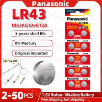 2-50PCS Panasonic 1.5V AG12 LR43 SR43 186 386 LR1142 AG 12 Button Batteries SR43W SR1142 Cell Coin Watch Toys Remote Battery