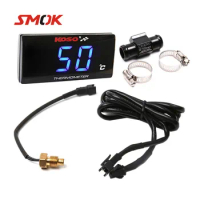 SMOK Universal Motorcycle Thermometer Instruments Water Temp Temperature Digital Display Meter Gauge Sensor Adapter For KOSO