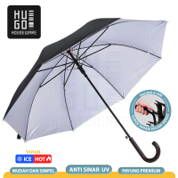 HUGO Payung Polos Warna Standar Otomatis Anti UV Payung Promosi Besar