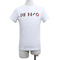 【KENZO】KENZO印花LOGO棉質圓領短袖T恤(女款/白)