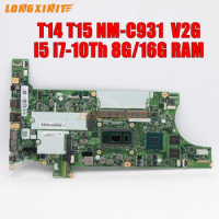 NM-C931.For Lenovo ThinkPad P14s Gen 1 P15s Gen 1 T15 T14 Laptop Motherboard. With. I5-10210U I7-10510U CPU,V2G GPU 8GB/16GB RAM