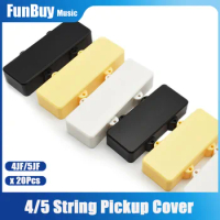 20pcs 4/5 String Sealed Electric Bass Pickup Cover Solid ABS Pickup Cover 96/113.9mm Black