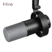 FIFINE Recording Microphone with Mute/Volume Gain/Monitor,Dynamic USB/XLR Metal Mic for Voice-Over Streaming Podcasting-K688