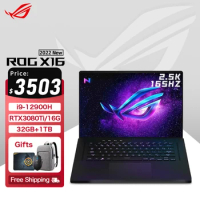ASUS ROG Flow X16 Gaming Laptop 12th Intel Core i9 12900H 32G RAM 1T SSD RTX3080Ti-16GB 2.5K Screen 165Hz 16Inch E-sports Comput