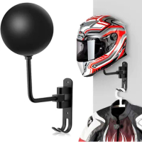 Motorcycle Helmet Holder Wall Mount 180° Rotation Helmet Hanger Helmet Stand Rack Storage Hook for Motorcycle Bike Helmets