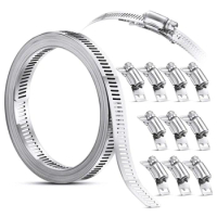 Stainless Steel Worm Hose Clamp Adjustable Pipe Hose Clamp for Intercooler Dropship