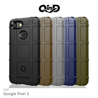 QinD Google Pixel 3 戰術護盾保護套 氣囊 減震抗摔 全包邊 保護殼 背蓋 保護套【樂天APP下單4%點數回饋】