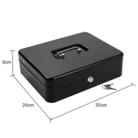 Cash Box Secure Metal Cash Storage Box with Lock Keys Large Capacity Money Box with Cash Tray Portable Lock Safe for Management