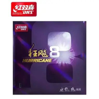 DHS Double Happiness Karet / Rubber Hurricane 8 2.15 mm (LICIN) Hitam 2.15 mm
