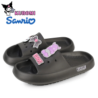 【HELLO KITTY】KUROMI 酷洛米 防水拖鞋 雨鞋 防水 輕量 鞋釦 台灣製(黑色)