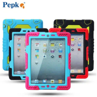 DHL free shipping Pepkoo Spider Extreme Military Heavy Duty Waterproof Dust/Shock Proof with stand Hang cover Case For iPad2 3 4