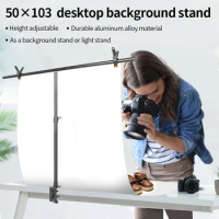 Adjustable Small Desk T-shaped Tripod Stand Background Backdrop Photography Support System Photo Studio Paper Muslin Backdrops