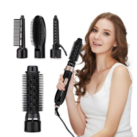 High-end ionic 4 in1 hair dryer styler power cord hot air brush comb professional electric hair straightener