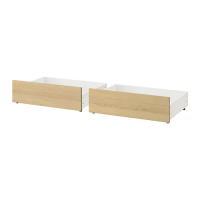 MALM 高床框用床底收納盒, 實木貼皮, 染白橡木