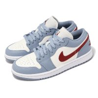 【NIKE 耐吉】休閒鞋 Wmns Air Jordan 1 Low 女鞋 男鞋 寶寶藍 紅 AJ1 低筒(DC0774-164)