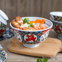 日式面碗吉野陶瓷蓋澆飯碗和風拉面碗特色牛肉飯碗高腳防燙牛丼碗