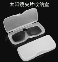太陽鏡夾片收納盒開車釣魚墨鏡鏡片夾盒PVC塑料磨砂白色透明鏡盒