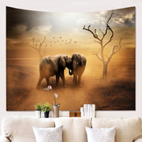 Cindy 3d 野生動物圖案繪畫牆布掛掛毯多彩充滿活力的裝飾毯多用途桌布