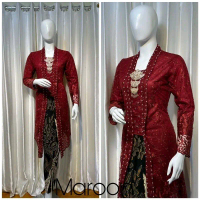 kebaya kutubaru tille payet/kebaya tille/kebaya tunik/kebaya payet Polos Bunga Dress Tile Mutiara Ko
