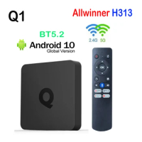Q1 Smart TV Box Android 10 Allwinner H313 2GB 16GB 8GB Support G0gle Voice Dual Wifi BT5.2 4K