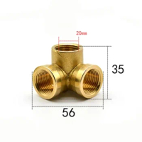 DN15 G 1/2" BSPP Female Brass Corner Angle 3 Ways Pipe Fitting Adapter Coupler Connector Water Gas Oil