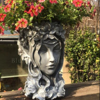 3D Goddess Flower Pot Silicone Mold Concrete Succulent Flower Pot Making 15cm Flower Pot Cement Clay Epoxy Resin Mould