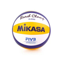 MIKASA 手縫沙灘排球 - 5號球 FIVB指定球 海邊 黃藍白 F
