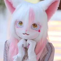 Fursuit Kigurumi Headsets Animal Cosplay Lolita Furry Mask Helmet Rubbit Doll Cat Costumes Halloween Carnival Mask Accessories