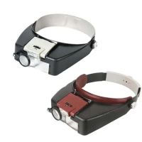 Head Mounted Binocular Magnifying Glass With LED Light Wearable Magnifying Glass For Reading Books Repairing Watches