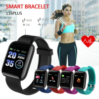 Smart Watch Sports Wristband Fitness Monitoring Track Heart Rate Call Message Reminder Pedometer Smartwatch 116 Plus Waterproof