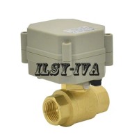 DN15 G1/2'' brass electric actuator valve,DC12V seven wires control two way ball valve