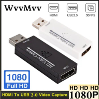 Mini HD 1080P HDMI To USB 2.0 Video Capture Card Game Recording Box for Computer Youtube OBS Etc. Live Streaming Broadcast