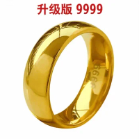 Pure 100% Plated Real 999 Gold 18k Upgrade Men's Tail K 999 999 Color Fast Ring Male For Women's Gif