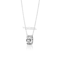 Tiffany&amp;Co.鏤空羅馬數字環型925純銀項鍊(小)
