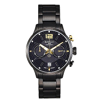 BENTLEY賓利 紳士風範雙眼計時手錶-黑金/42mm