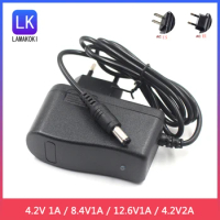 4.2V 8.4V 12.6V 1A 2A Charger Power Adapter AC 100-240V DC 4.2V 8.4V 12.6V 1A 2A for 18650 Lion Lithium Battery