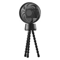 USB Rechargeable Fan Portable Handheld Electric Fan Outdoor Cooler Fan 3Gear Adjustable with Night-Light Fix on Stroller