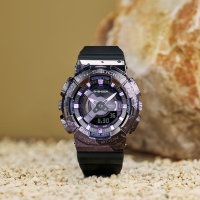 CASIO 卡西歐 G-SHOCK 40週年限定 探險家之石系列 紫晶 方解石 金屬時尚 人氣雙顯 GM-S114GEM-1A2_42mm