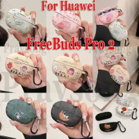 Fashion Cool Cover for Huawei Freebuds Pro 2 Case Earphone Cartoon Case Huawei Buds Pro 2 Funda Spaceman Creative Peach Lemon