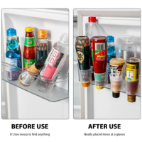 2pcs Storage Box For Refrigerator Side Door Hanging Seasoning Bottle Rack Vinegar Holder Kitchen Accessories Fridge Organizer